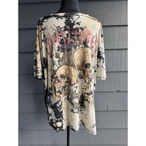 Women's Large Graphic Boyfriend T-shirt Tie Dye With Skulls!